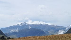 This is a nice landscape, we can see a big snow near to Caldas in Colombia. Nevado del Ruiz. 