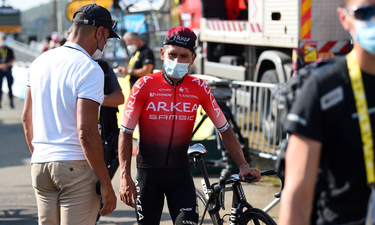 HAUTACAM, FRANCE - JULY 21: Nairo Alexander Quintana Rojas of Colombia and Team Arkéa - Samsic reacts after the 109th Tour de France 2022, Stage 18 a 143,2km stage from Lourdes to Hautacam 1520m / #TDF2022 / #WorldTour / on July 21, 2022 in Hautacam, France. (Photo by Getty Images/Dario Belingheri)