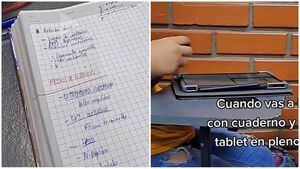 Cuaderno vs tablet