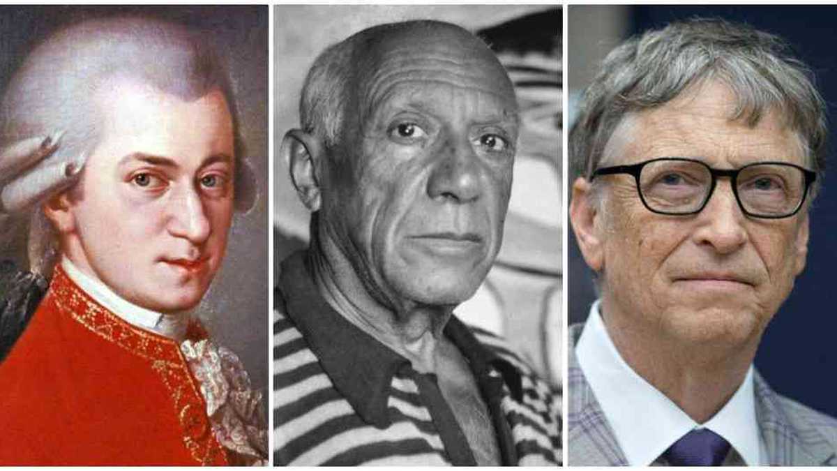Mozart , antes de los seis años, ya había ensayado más de 6.000 horas de piano.Picasso pasó miles de horas en Andalucía dedicado a pintar y a cometer errores. Bill Gates se pasaba hasta 30 horas a la semana delante de un computador.