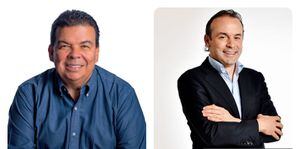 De izq. a der. Roberto Ortiz y Alejandro Eder, candidatos a la Alcaldía de Cali.