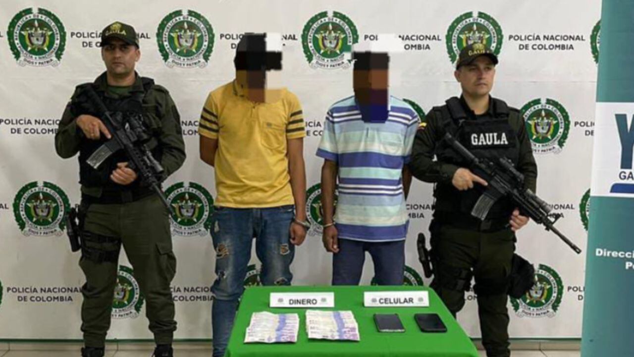 Los extorsionistas fueron capturados en el sector Centro de Bucaramanga.