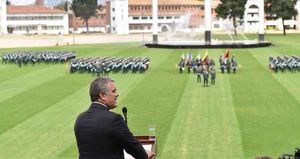 El presidente Iván Duque con las Fuerzas Militares