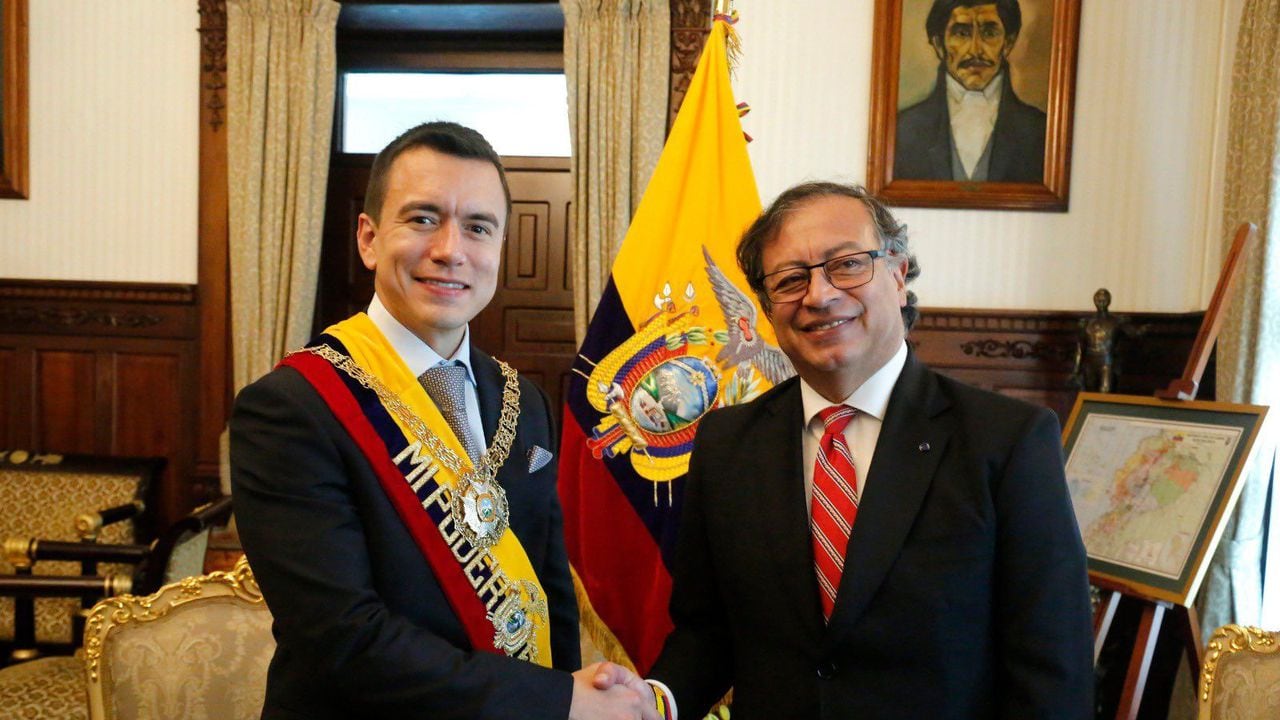 Presidente Gustavo Petro y el mandatario de Ecuador Daniel Noboa