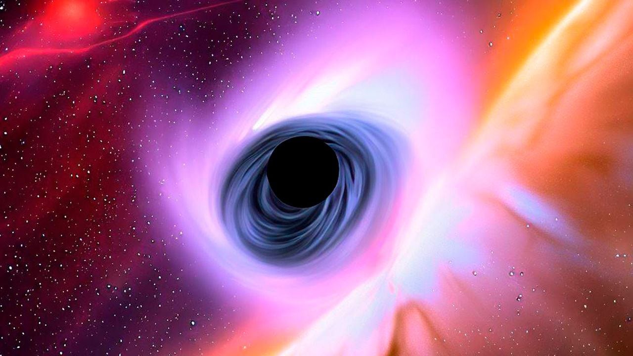 Ilustración de un agujero negro supermasivo.