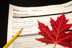 Formulario de solicitud para la visa canadiense.