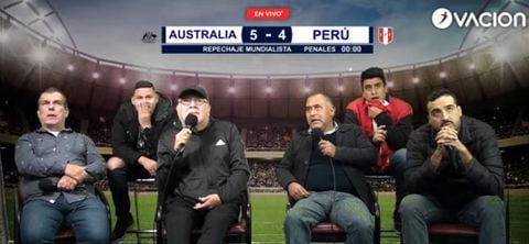 Los comentarias de Ovación, en Perú, narrando el juego ante Australia