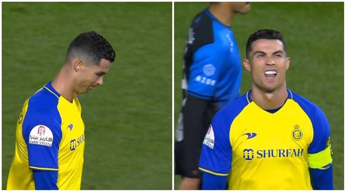 Cristiano Ronaldo lamenta sustitución en Al-Nassr durante el partido del 14 de marzo.