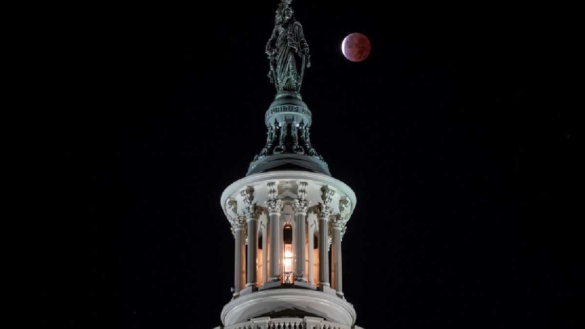Desde Washington, Estados Unidos, así se pudo observar el eclipse de luna