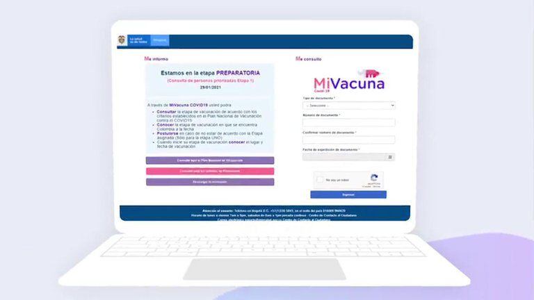 Este viernes será habilitado Mi Vacuna, portal para vacunación de covid en Colombia