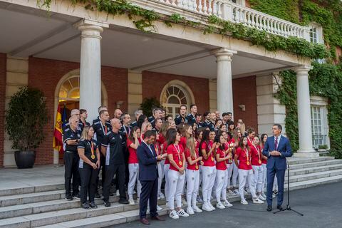 Las jugadoras de la Selección Española de Fútbol son recibidas por el primer ministro, Pedro Sánchez, por la obtención del Mundial Femenino 2023