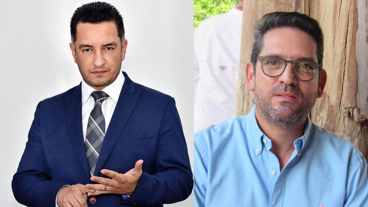 El secretario de Transparencia de la Presidencia, Andrés Idárraga, y el exgobernador del Meta, Juan Guillermo Zuluaga.