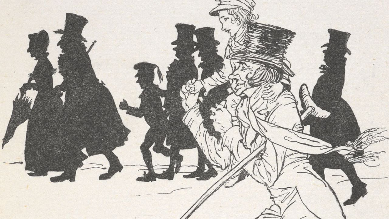 Ilustración de A Christmas Carol de Dickens firmada por Arthur Rackam en 1915. Wikimedia Commons