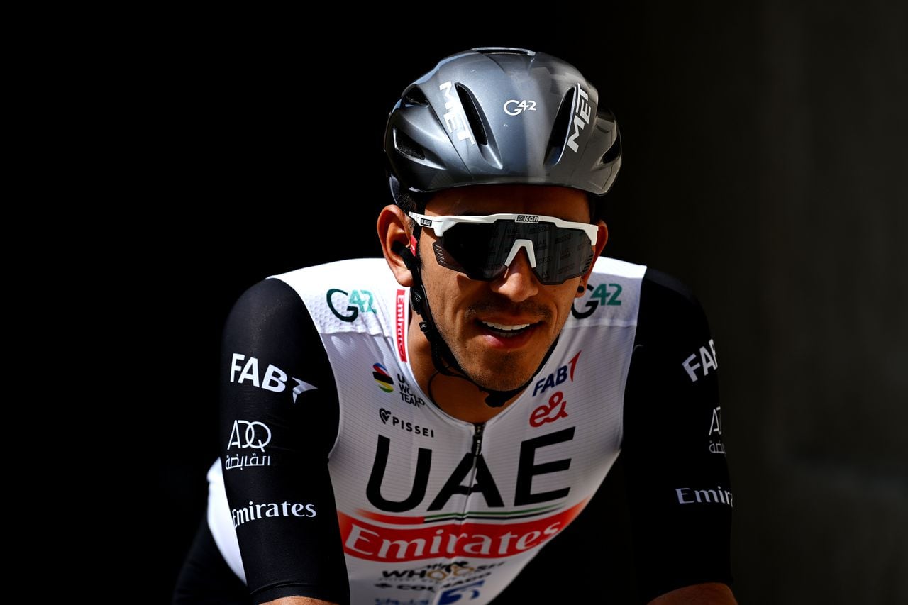 AL SHINDAGHA, UNITED ARAB EMIRATES - FEBRUARY 23: Juan Sebastian Molano Benavides of Colombia and UAE Team Emirates prior to the 5th UAE Tour, Stage 4 a 174km stage from Al Shindagha to Dubai Harbour / #UAETour / #UCIWT / on February 23, 2023 in Al Shindagha, United Arab Emirates. (Photo by Dario Belingheri/Getty Images)