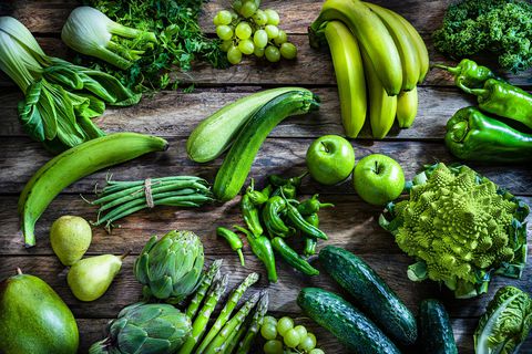 frutas y verduras verdes