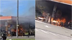 Incendio en estación de gasolina en Bogotá