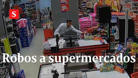 Impresionantes imágenes de robos a supermercados en Colombia