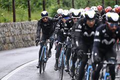 SANTA CRISTINA VALGARDENA - MONTE PANA, ITALY - MAY 21: Nairo Quintana of Colombia and Movistar Team competes in rain during the 107th Giro d'Italia 2024, Stage 16 a 118.7km stage from Lasa - Laas to Santa Cristina Valgardena - Monte Pana 1625m / Route and stage modified due to adverse weather conditions / #UCIWT / on May 21, 2024 in Santa Cristina Valgardena - Monte Pana, Italy. (Photo by Tim de Waele/Getty Images)