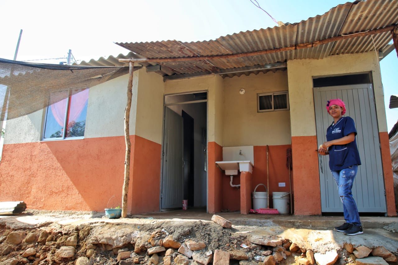 ministra de Vivienda, Catalina Velasco, entregó las primeras viviendas del programa Mi Casa en el Campo, en La Paz, departamento del Cesar.