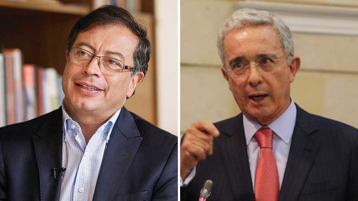 Enfentados Petro y Uribe