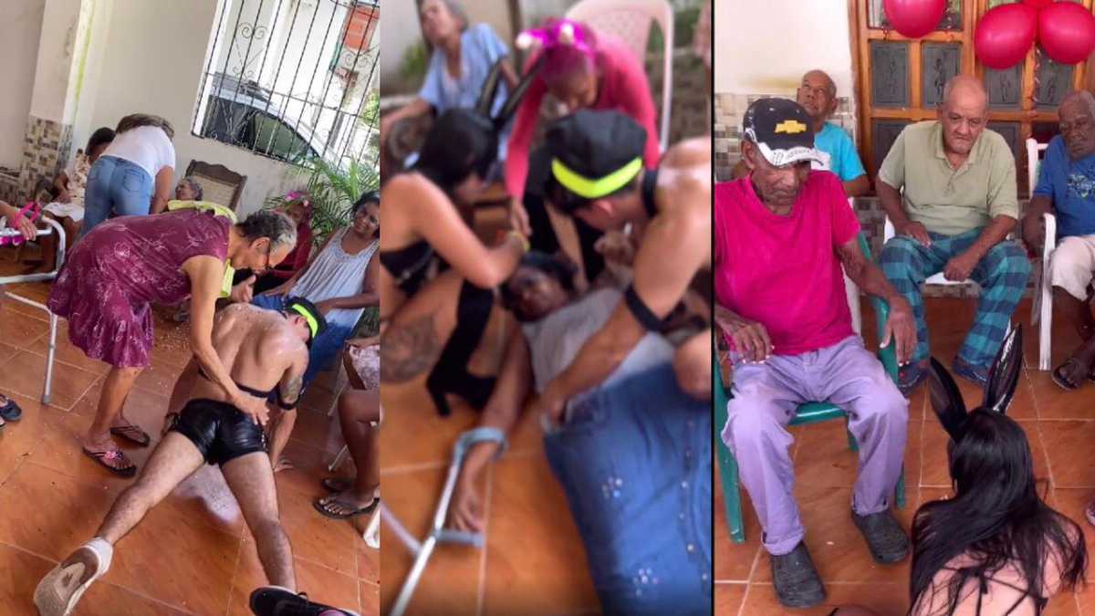 Influencer lleva show de strippers a ancianato de Cartagena.