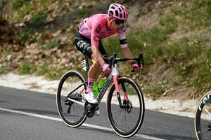 VALTER, SPAIN - MARCH 21: Rigoberto Uran of Colombia and Team EF Education-Easypost competes during the 102nd Volta Ciclista a Catalunya 2023, Stage 2 a 165.4km stage from Mataró to Vallter 2135m / #VoltaCatalunya102 / on March 21, 2023 in Vallter, Spain. (Photo by David Ramos/Getty Images)