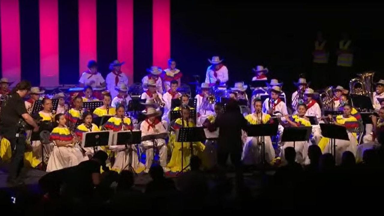 La banda sinfónica de Tibasosa se quedó con el primer lugar. Foto: Captura Youtube.