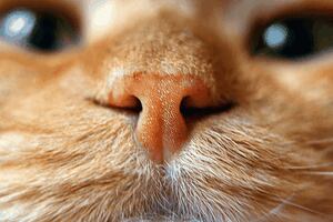El olfato es uno de los sentidos más desarrollados en los gatos.