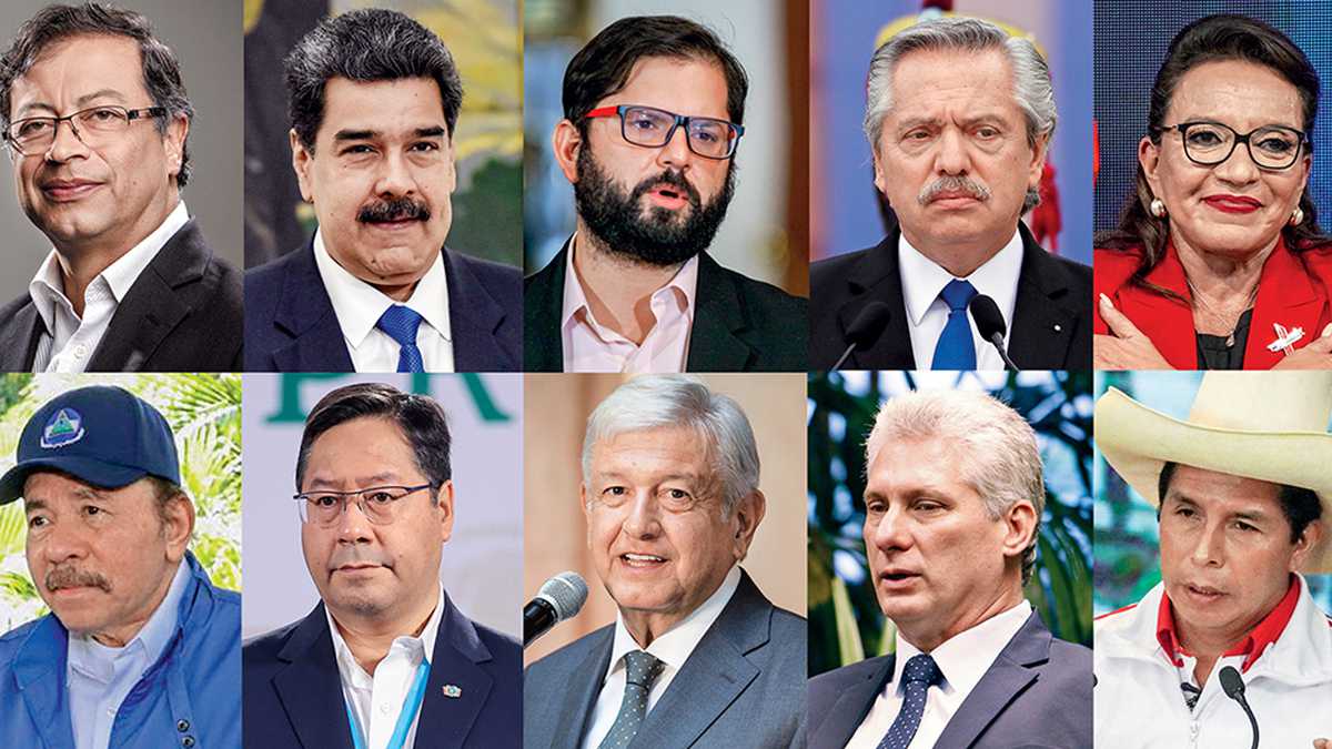 Presidentes y dictadores de izquierda en Latinoamérica.