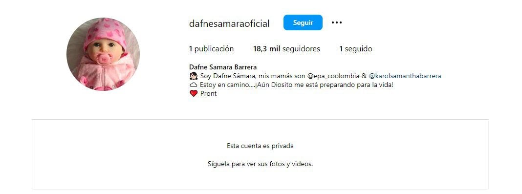 Dafne Samara Barrera será el nombre de la hija de Epa Colombia