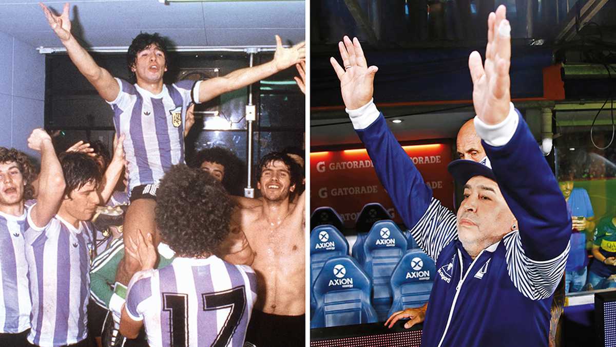 Maradona llevó a Argentina a lo más alto desde que tenía 19 años y lideró el equipo que ganó el Mundial Juvenil en 1979. En su última etapa, como entrenador de Gimnasia y Esgrima de La Plata, era recibido en todos los estadios argentinos como un héroe.   