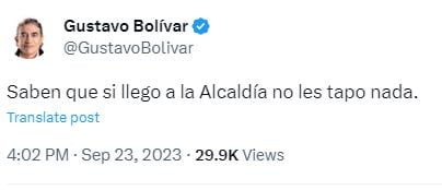 El mensaje de Gustavo Bolívar, ¿con algún destinatario?