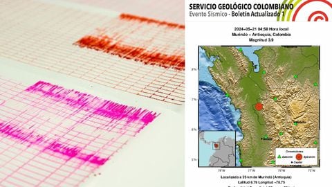 Un sismo de magnitud 3,9 se registró en Colombia durante la madrugada de este martes.