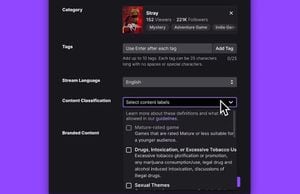 Nuevo sistema de clasificación y etiquetado de Twitch.