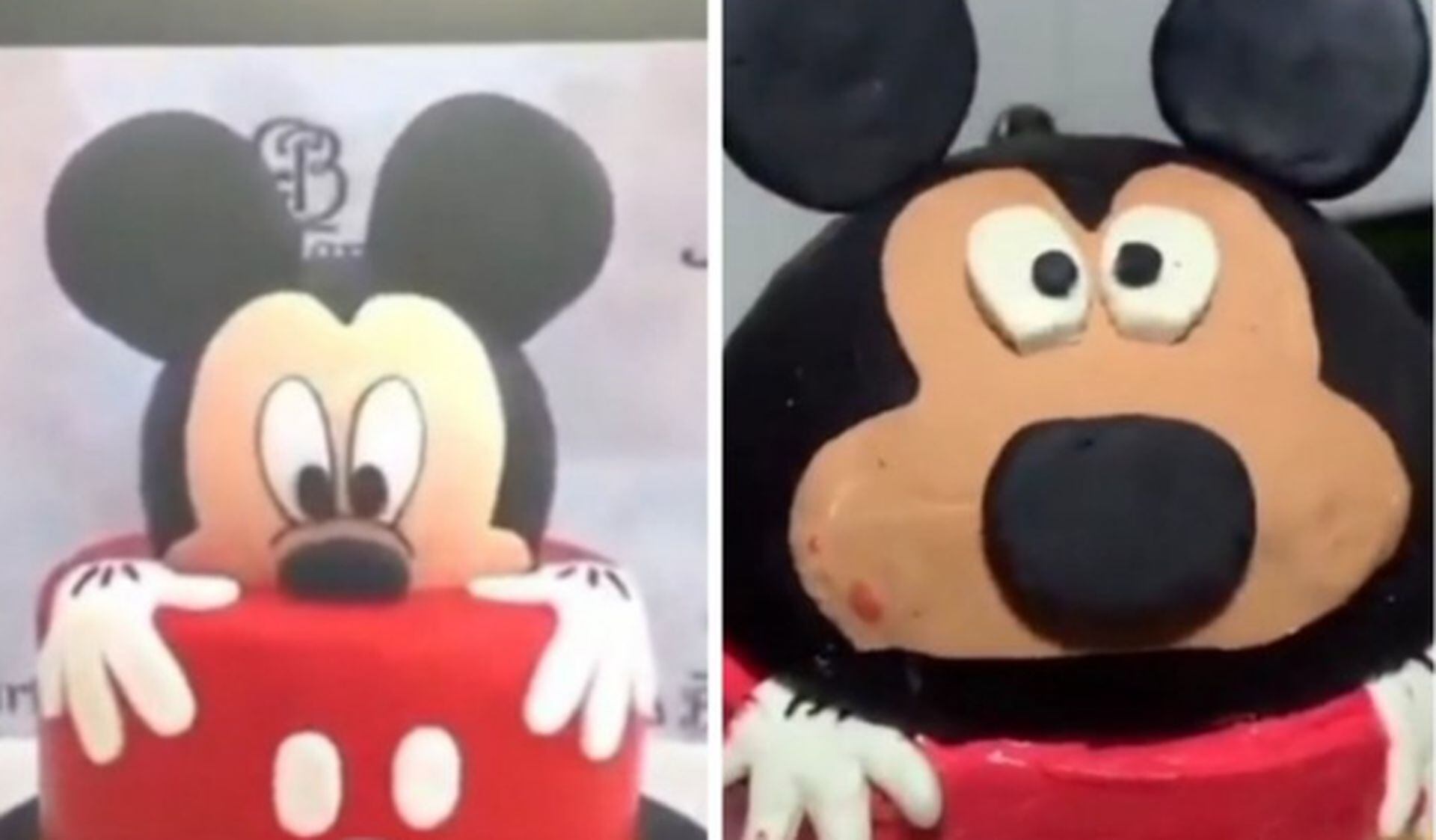 Video | “Miren la vulgaridad”: pidieron un pastel de Mickey Mouse y su  resultado no fue el mejor