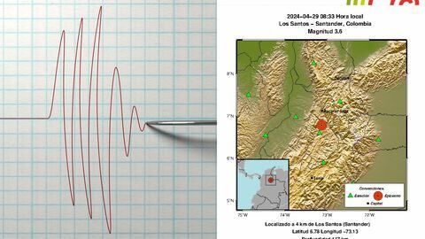 El epicentro del sismo fue en Los Santos, Santander.