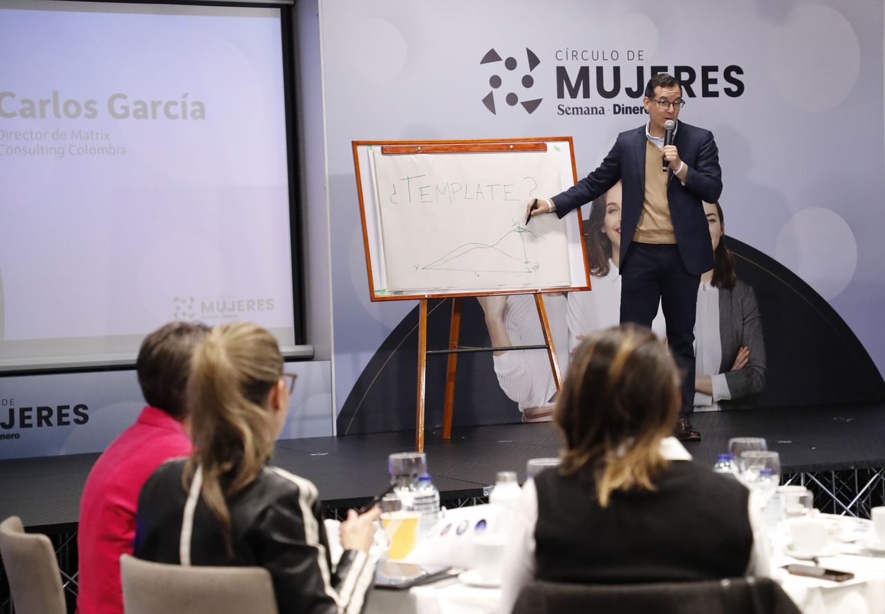 Carlos García, director de Matrix Consulting Colombia, durante la primera sesión del Círculo de Mujeres de SEMANA, Dinero y Fucsia del 2024.