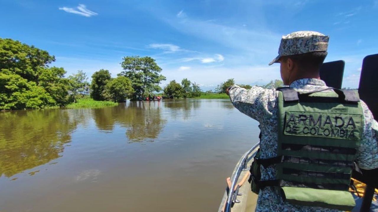 Armada Nacional desarrollando actividades de búsqueda en el río Magdalena