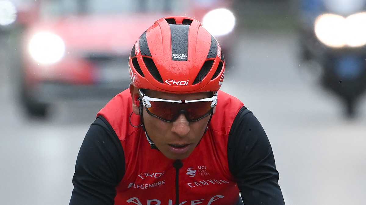 Team Arkea Samsic's Colombian rider Nairo Quintana competes during the 8th stage of the 80th Paris - Nice cycling race, 116 km between Nice and Nice, on March 13, 2022. (Photo by FRANCK FIFE / AFP)