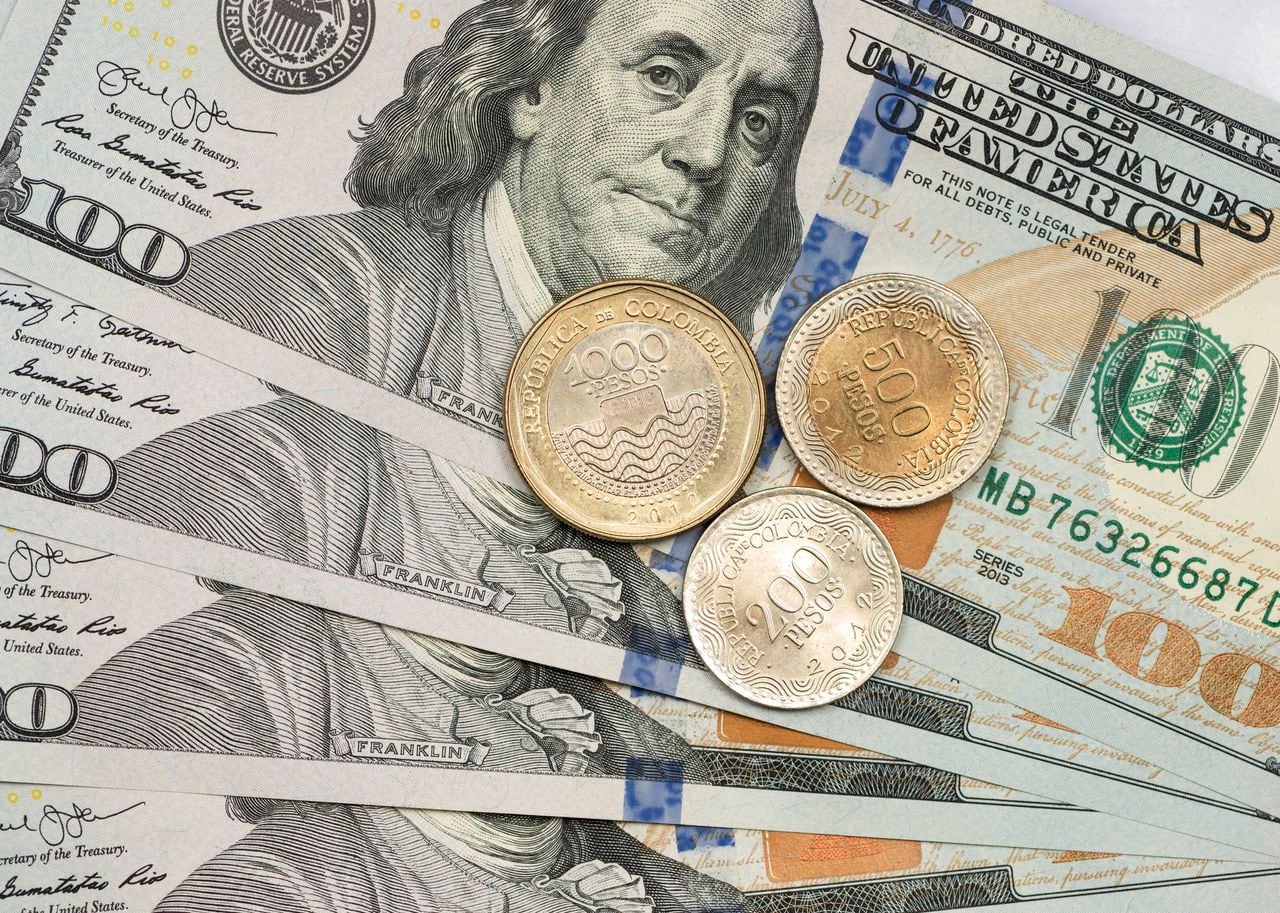 Peso colombiano frente al dólar.