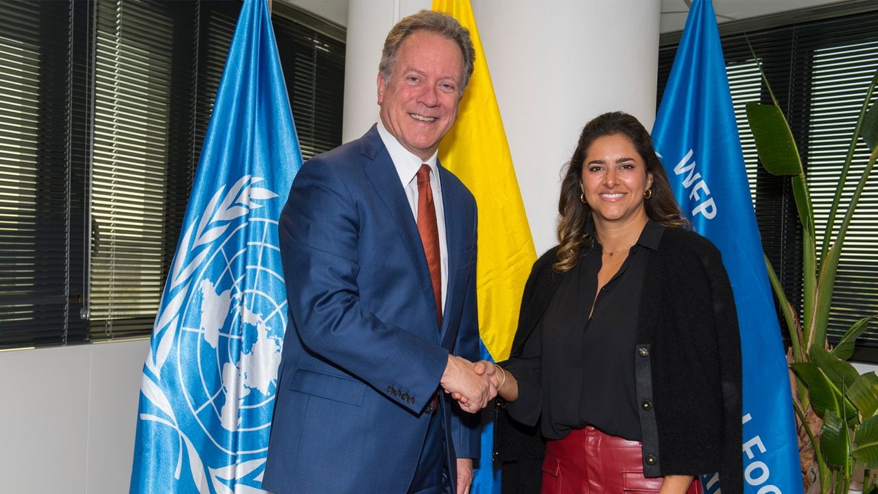 María Juliana Ruiz, primera dama de la Nación, junto al director ejecutivo del WFP, David Beasley.