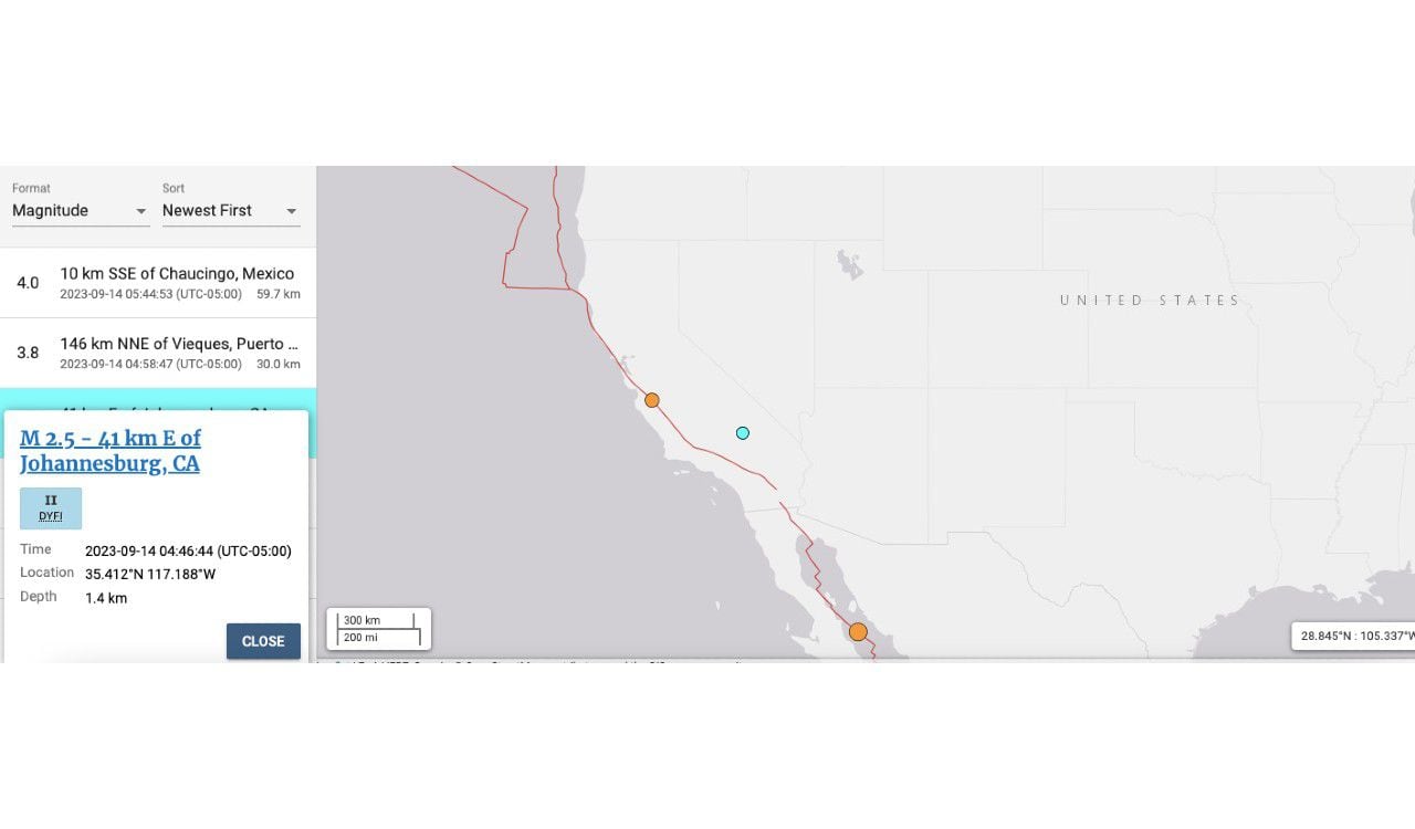 Así registró California el temblor de tierra del jueves 14 de septiembre de 2023