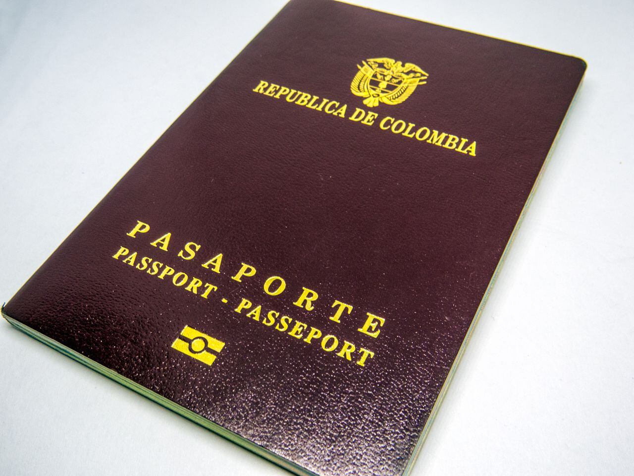 Colombian Passport cover isolated white background