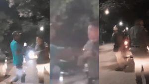 En vídeo quedó registrado un hecho de intolerancia entre un uniformado de la Policía Metropolitana de Cartagena y un taxista de la ciudad.