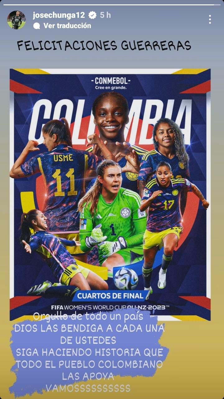 Chunga felicitó a las jugadoras de la Selección Colombia