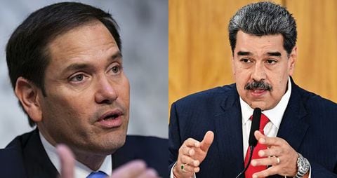 De izquierda a derecha: el senador Marco Rubio y Nicolás Maduro