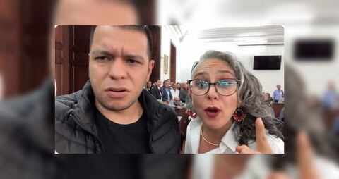 Jota Pe Hernández y María José Pizarro en el debate de la reforma política, que terminó hundida