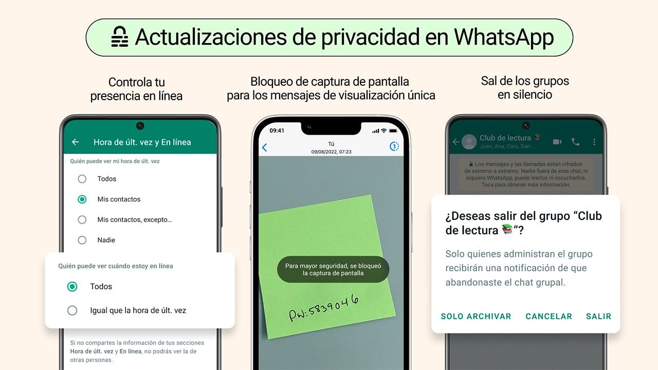 Actualizaciones de seguridad de WhatsApp