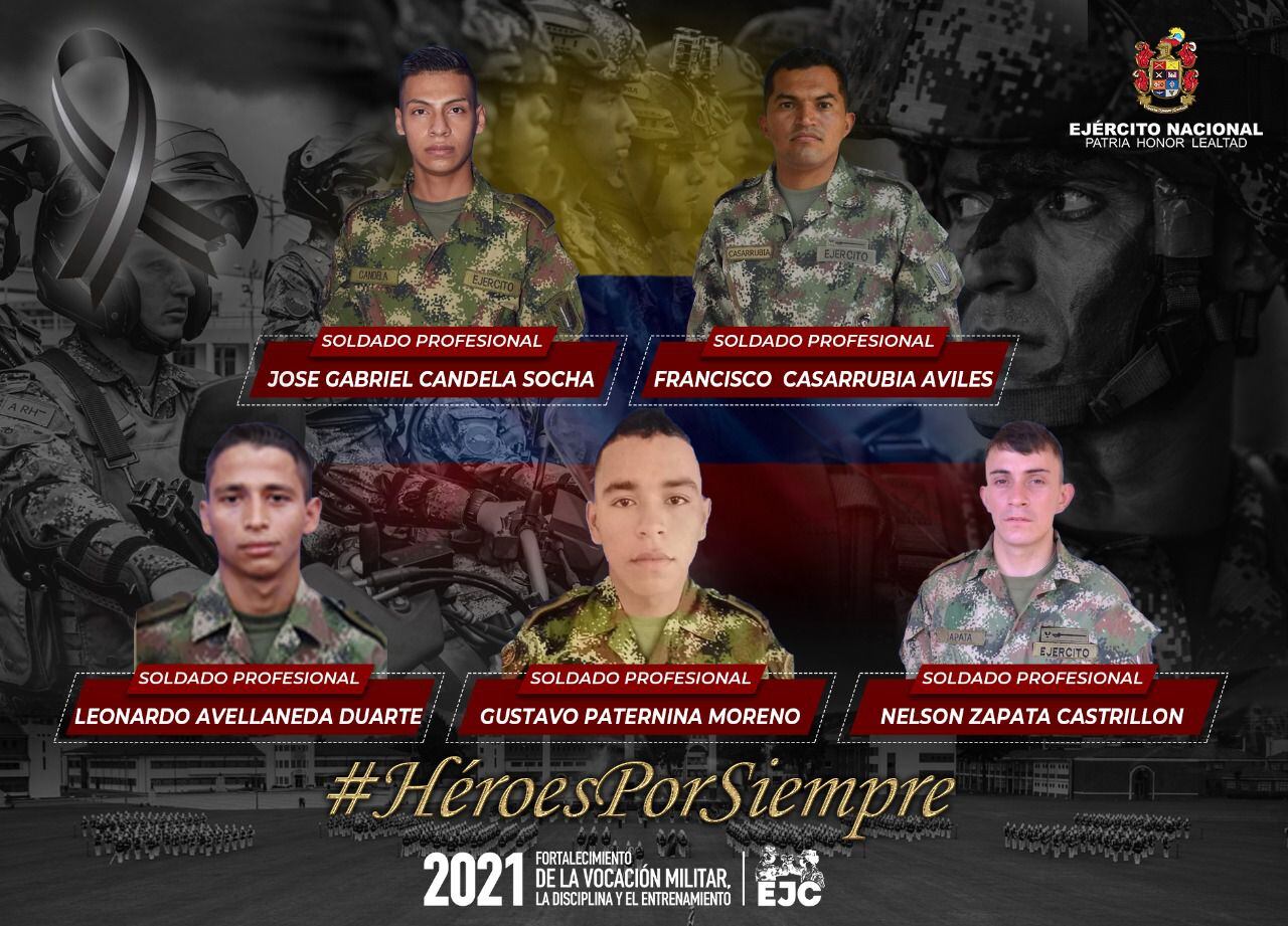 Estos son los rostros de los 5 soldados asesinados en Córdoba