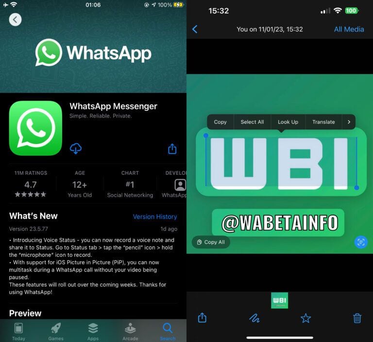 WhatsApp lanza una nueva función que permite extraer los textos de las fotos.